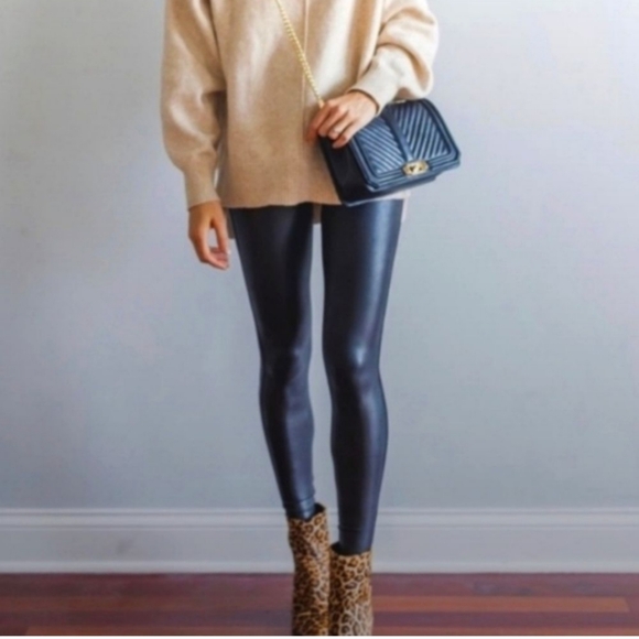 SPANX  Faux Leather  High-Waist Leggings Sz XL - Picture 12 of 14